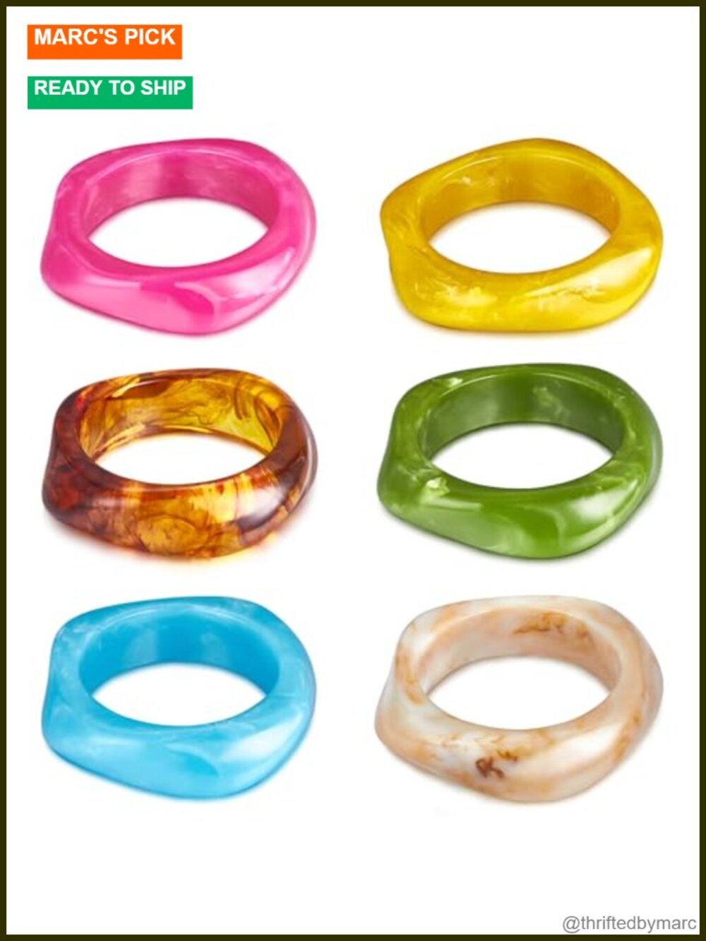 Acrylic Resin Bangle Bracelet Set Wide Geometric Wristbands Cuff for Women